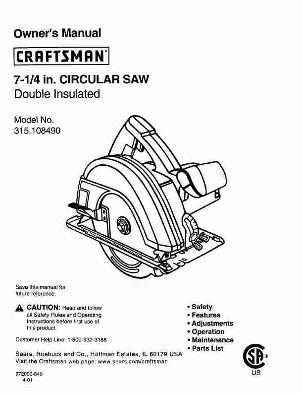 Craftsman Saw 315 10849-page_pdf